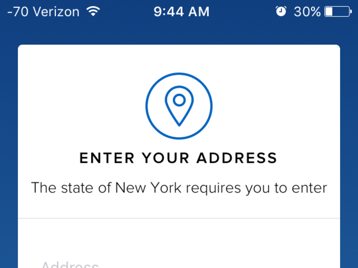 User-friendliness quickly hit a snag. In putting in my address, the app didn