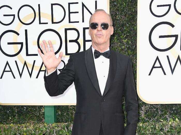 Michael Keaton rocked shades on the carpet.