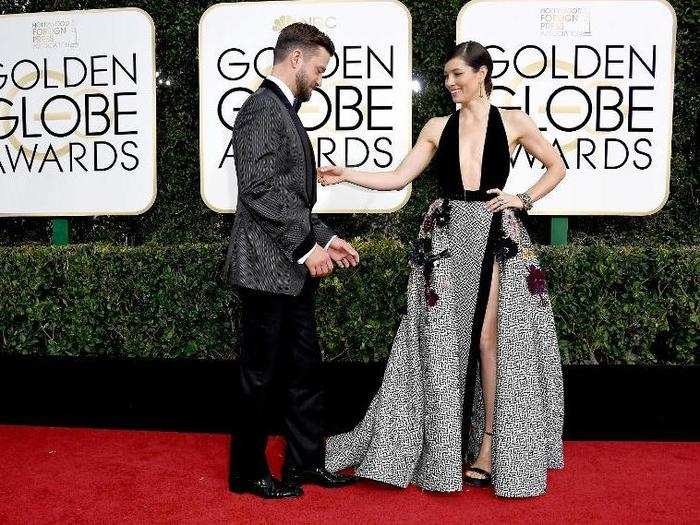 Justin Timberlake and Jessica Biel were too cute on the carpet.