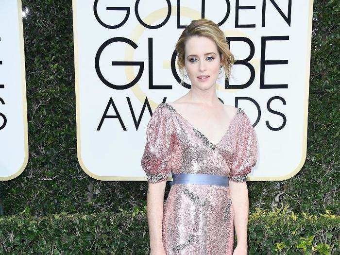 "The Crown" star Clare Foy shimmered in pink.