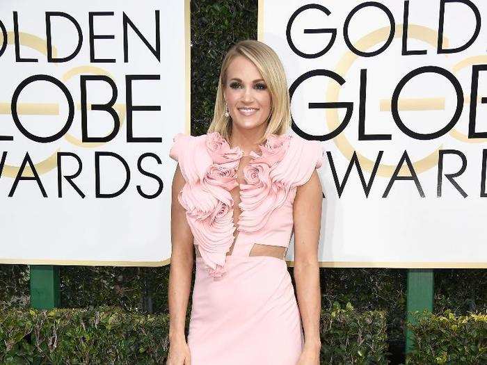 Carrie Underwood had a lot of look on the top portion of her dress.