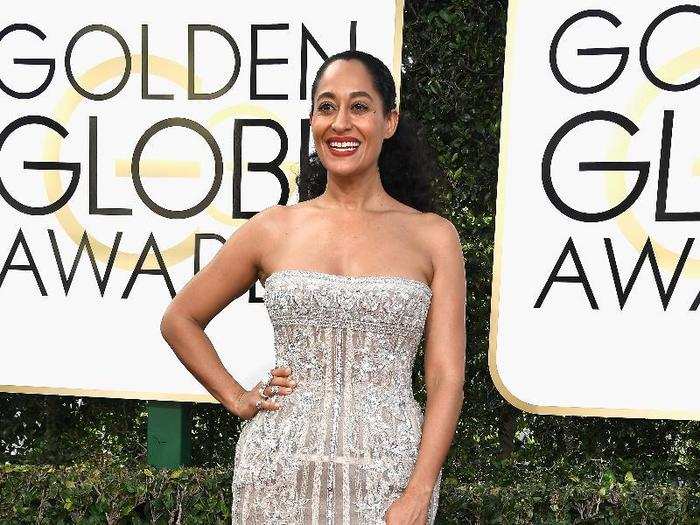 Tracee Ellis Ross looked incredible in a tight, white dress.