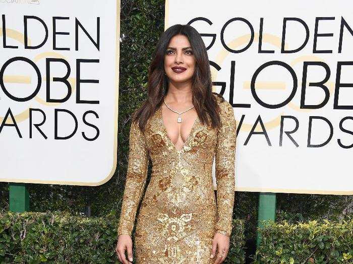 Priyanka Chopra nailed the theme with this gold look.