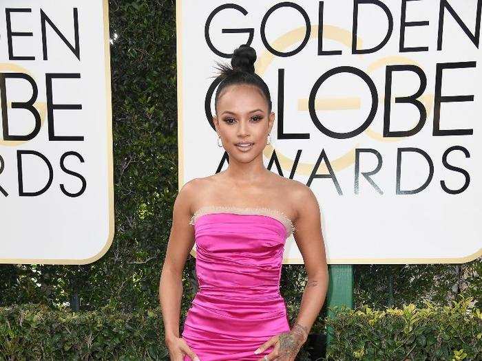 Karrueche Tran looked like a prom queen in pink.