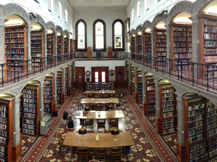 New Jersey: At Rutgers University, in New Brunswick, the library was modeled after a 4th-century Roman church and is spread across three levels.