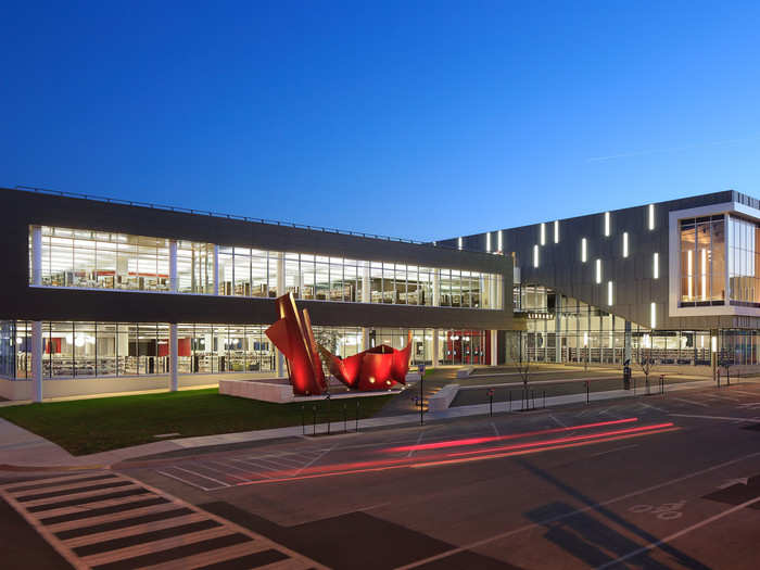 Iowa: The Cedar Rapids Public Library was a recipient of the 2015 AIA/ALA Library Building Award for its futuristic exterior design.