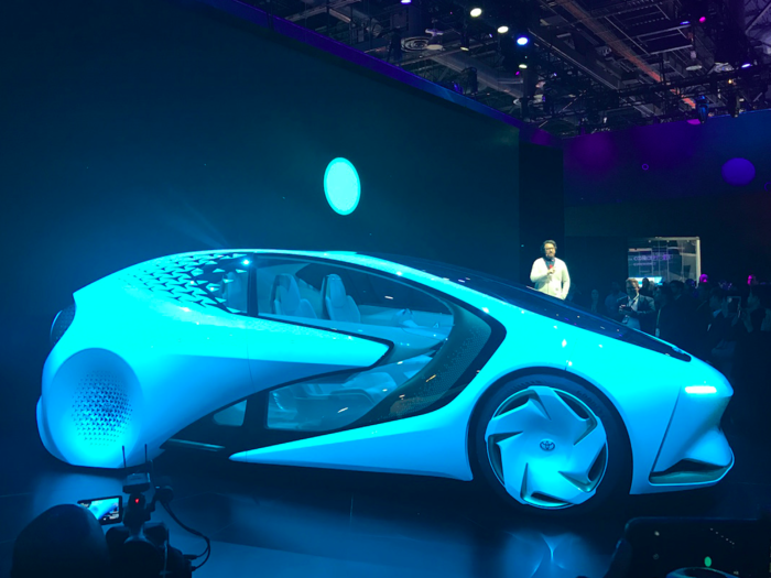 Toyota unveiled a concept car called Concept-i showcasing an artificial intelligence assistant named Yui.