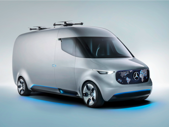 Mercedes also showed off its electric Vision Van built for deliveries.