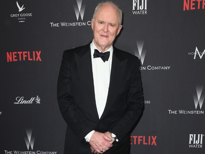 In real life, Lithgow is much slimmer — he had to wear a fat suit to portray the British politician.