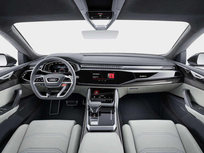 Audi says it used several touchscreen displays to reduce the number of buttons and switches and give the interior a clean and minimalist feel.