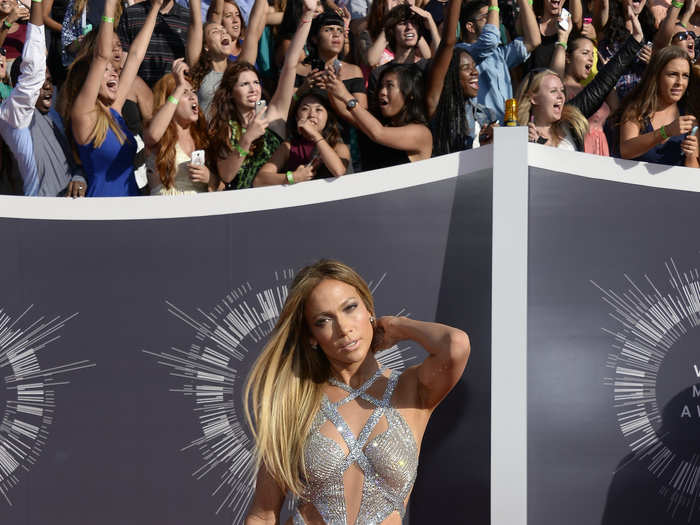 ... and again later that year at MTV Music Video Awards. The cut outs on this show-stopping gown were evidence that the singer