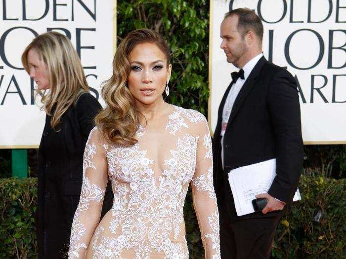 The singer looked ethereal in a nude and lace dress at the 2013 Golden Globes.