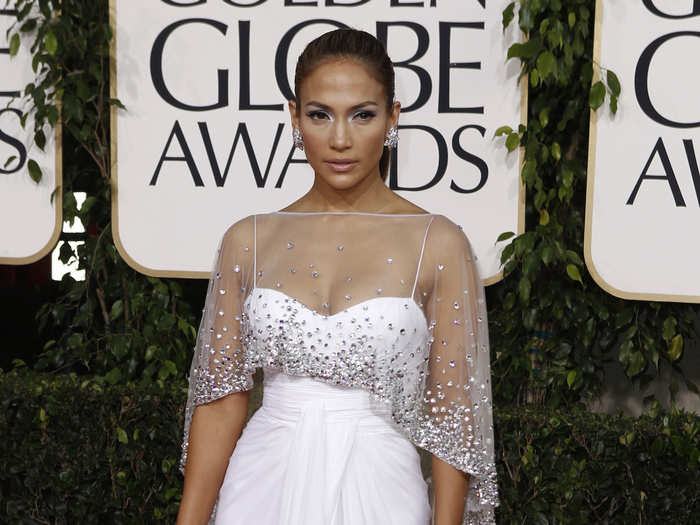 Lopez kicked off 2011 with this jaw-dropping white gown at the Golden Globes.