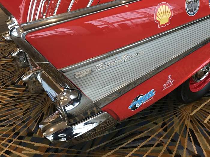 Tail fins on a classic Chevy Bel Air.