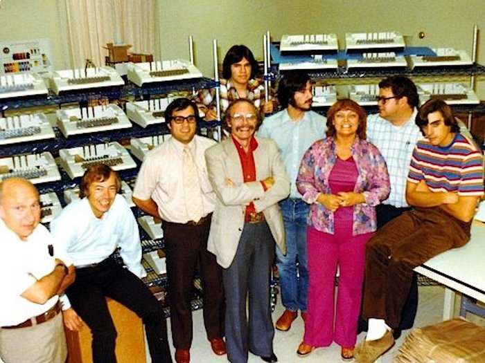 This 1978 image shows more of the Apple II team, including Steve Jobs.