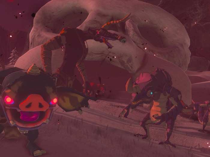 Now, for the bad guys. These are moblins. You can find them in the world of "Breath of the Wild," hanging out in gangs, waiting to pounce. They