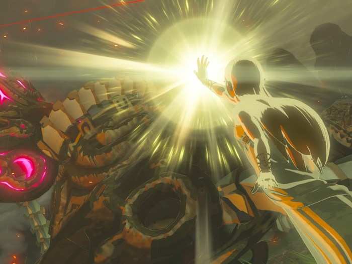 In this image released by Nintendo in early January 2017, Zelda is straight up attacking an enemy. It