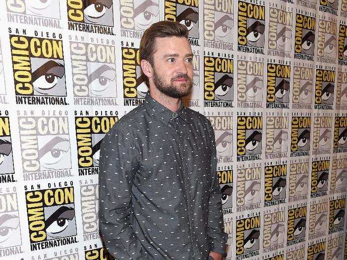 Timberlake sported his cool, casual look for a press event at the 2015 Comic Con.
