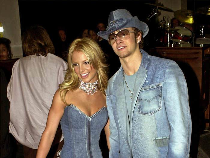 Timberlake and superstar Britney Spears walked the 2001 Video Music Awards red carpet in what is often considered each of their most iconic looks.