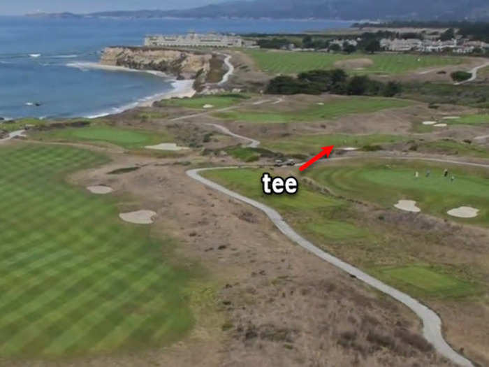 Here is an aerial view of the third hole at Half Moon Bay.