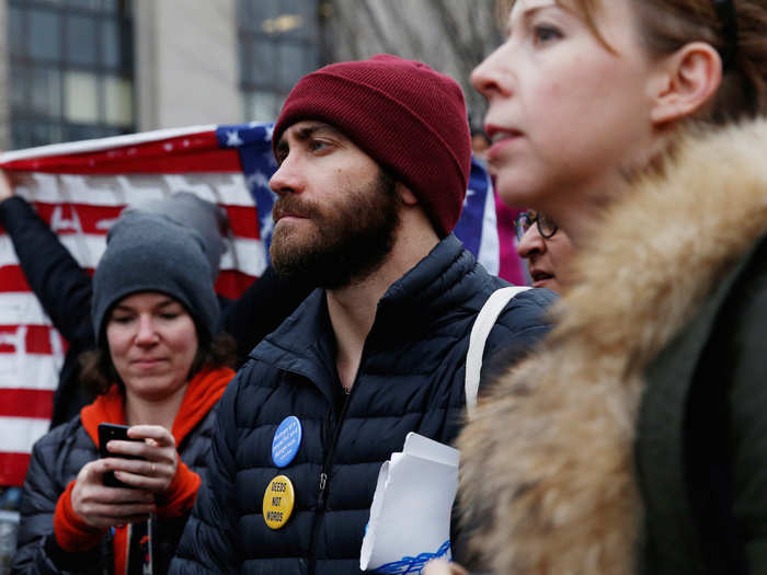 Actor Jake Gyllenhaal joined the movement in DC.