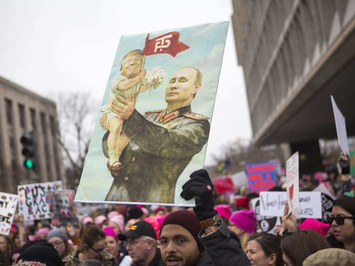 Another clever sign mocked Trump