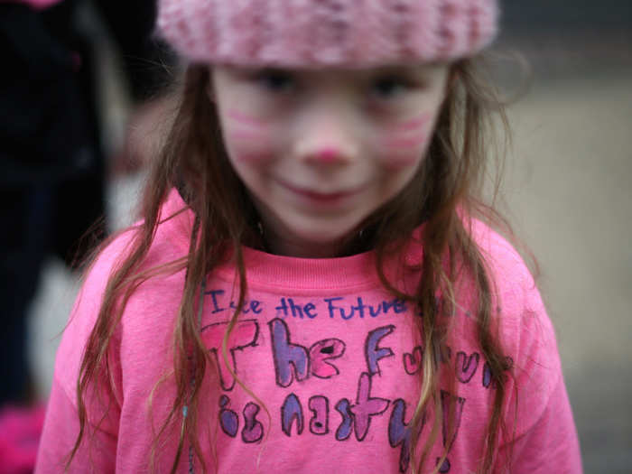 Paige Carmichael, 6, from Chadds Ford, Pennsylvania, rocked a homemade shirt.