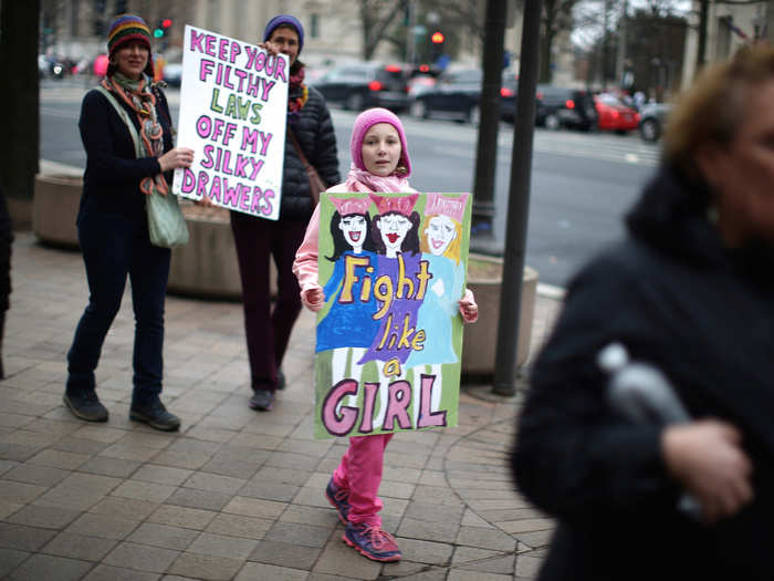 Demonstrators came in all shapes, colors, and sizes.