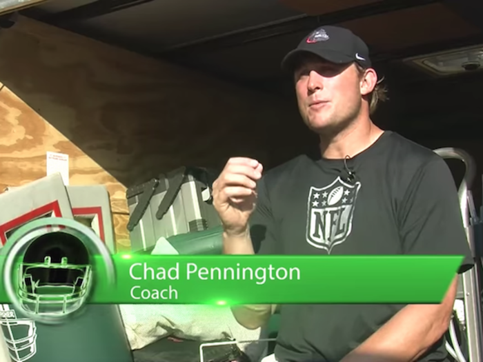 Pennington played 11 seasons in the NFL with the Jets and Dolphins, earning $51 million in his career. He now runs the 1st and 10 Foundation with his wife and coaches middle-school football in Lexington, Kentucky.