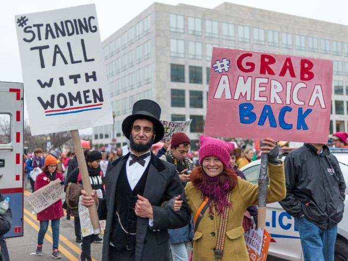 When the crowd thinned out, I met Abraham Lincoln — or rather, an actor posing as one — and his wife.