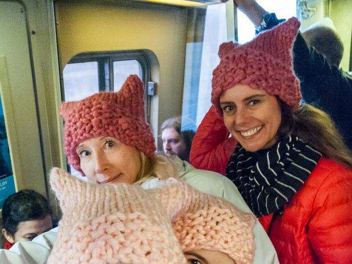 These two sisters brought brought their daughters from far-flung cities to join the march.