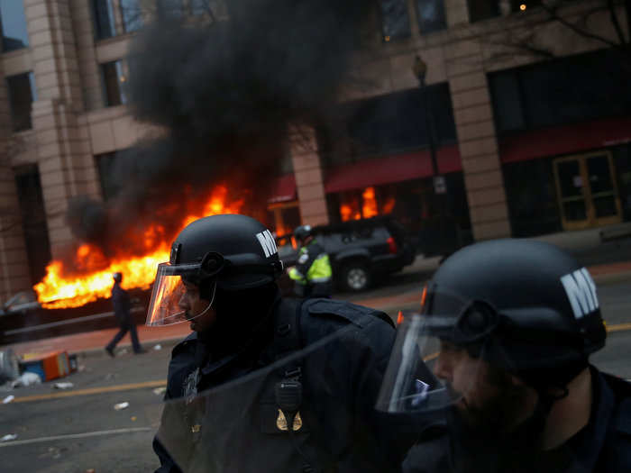 ... and setting fires on the streets. But these acts were isolated, and we expected a family-friendly gathering of roughly 200,000 people (the number Women