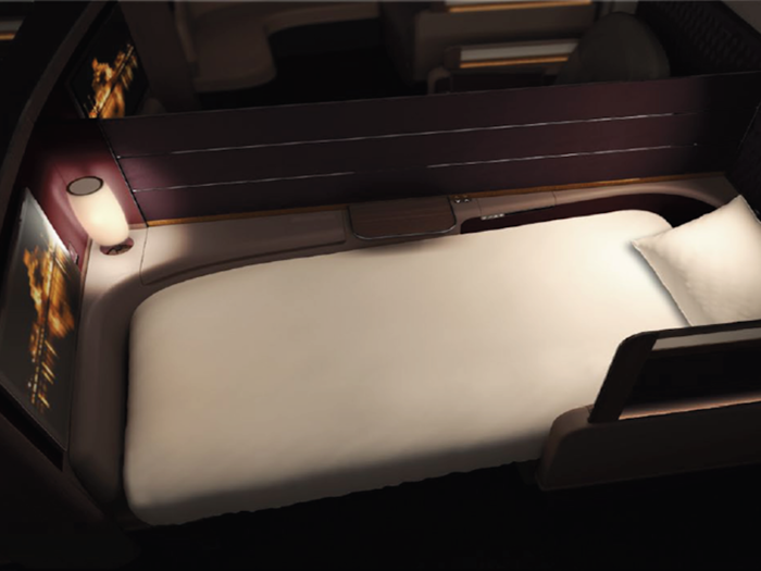 The seat becomes a fully lie-flat bed when you