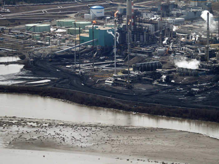 And just as you would imagine, the people who live here are very concerned about pollution — this site was fined $275,000 for contaminating the Athabasca River in 2011.