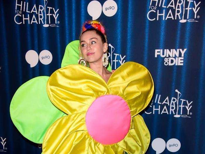 Miley also went all out for Hilarity for Charity