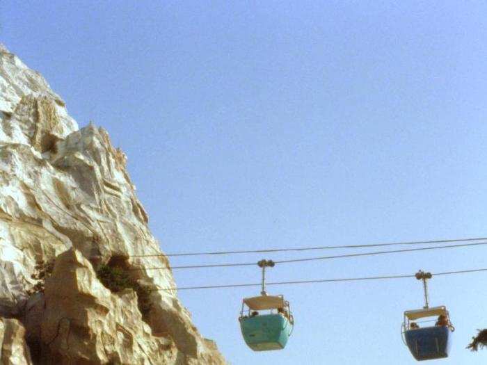 The Skyway cables went right through the middle of the Matterhorn Bobsled ride.