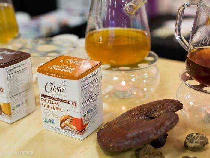 I ended the show with a cup of tea made from mushrooms. In April, Choice Organic Teas launches a line of wellness teas infused with reishi and shiitake mushrooms.