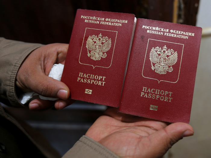 These Russian passports were found in Mosul.