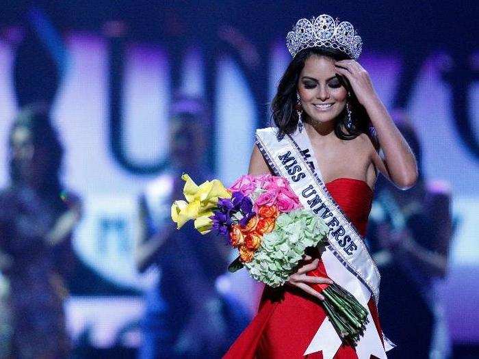 Being beautiful, thin, and tall is key in the competition. Here, Miss Mexico, Jimena Navarrete, is crowned Miss Universe in 2010.