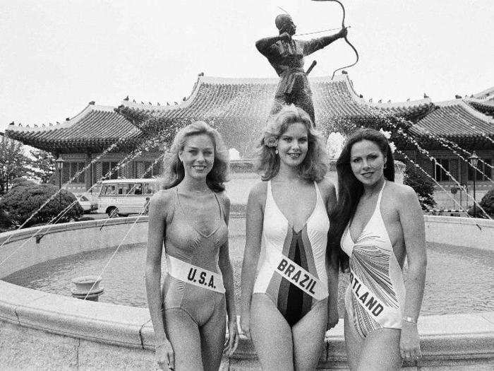 The hair got bigger and the dresses became trendy in 1983. Miss New Zealand, Lorraine Downes, was over 5-foot-8.