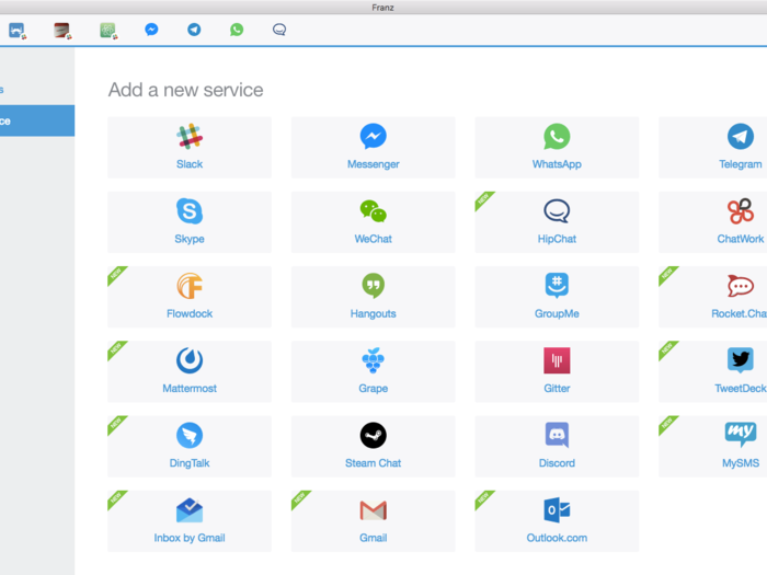 Franz combines all of your messaging platforms in one place