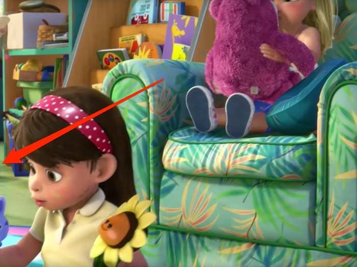 A Lightning McQueen wooden car can be spotted in one of the daycare play rooms in "Toy Story 3."