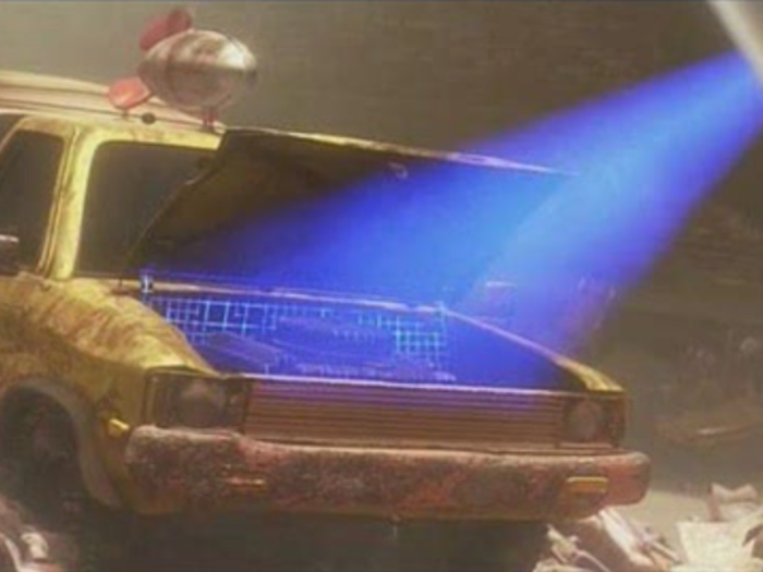 "WALL-E": The Pizza Planet truck gets scanned by Eve in "Wall-E."