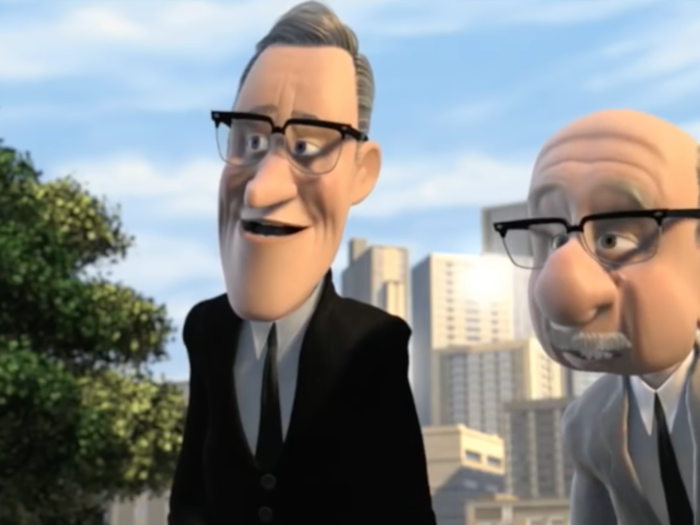 These two men near the end of "The Incredibles" are actually Disney animators.