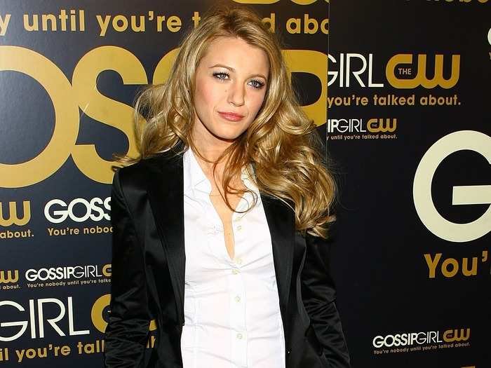 Fast forward to 2007 when Blake landed a role on "Gossip Girl." At the CW launch party for the show, she meant business in a sleek black pant suit.