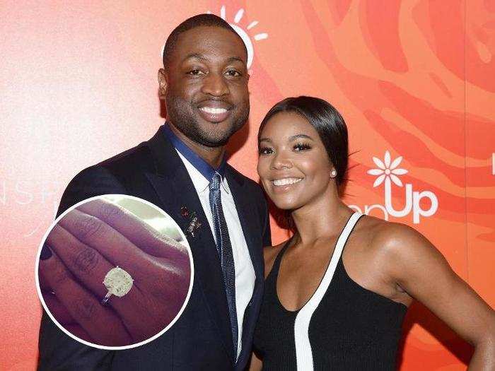 Gabrielle Union said yes to NBA favorite Dwayne Wade and the 8.5-carat, cushion-cut diamond he chose for her.