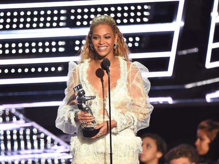 Queen Bey is huge fan of white gowns. She wore this dress to accept her VMA for video of the year in 2016.