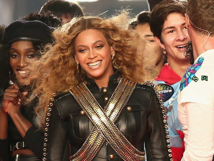 Beyoncé killed it with her military-inspired body suit at the 2016 Super Bowl Halftime Show, where she joined Coldplay and Bruno Mars. The body suit has been a staple of hers for years.