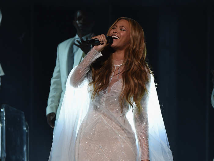 Queen Bey looked like an actual goddess during her performance at the 2015 Grammys. She won three awards that night.