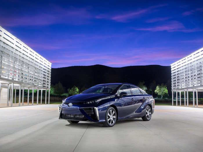 3. Toyota has been working on hydrogen-powered cars the longest, having put 23 years into the technology. Here we see its hydrogen car, the Toyota Mirai.